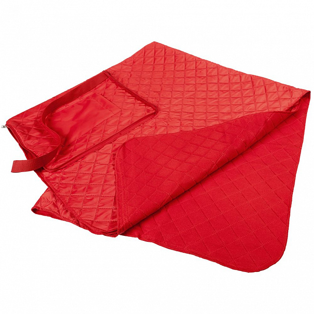Плед для пикника Soft & Dry, темно-красный с логотипом  заказать по выгодной цене в кибермаркете AvroraStore