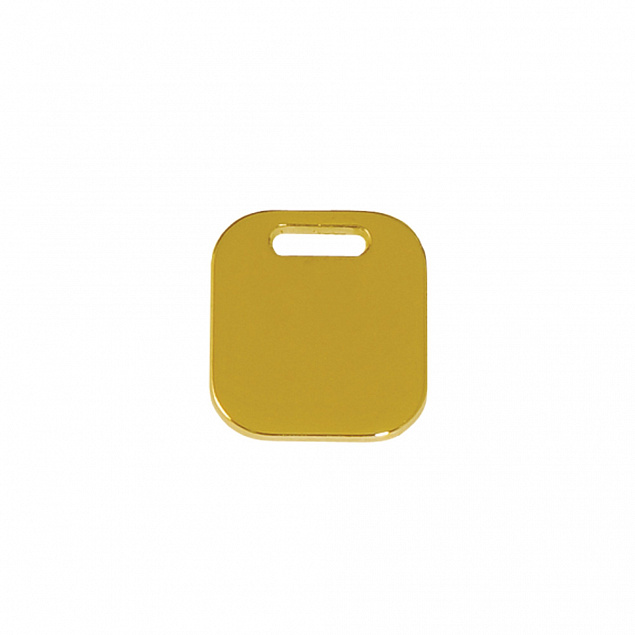 Шильд на ляссе квадрат 17*20*1 мм мет. золотое покрытие с логотипом  заказать по выгодной цене в кибермаркете AvroraStore