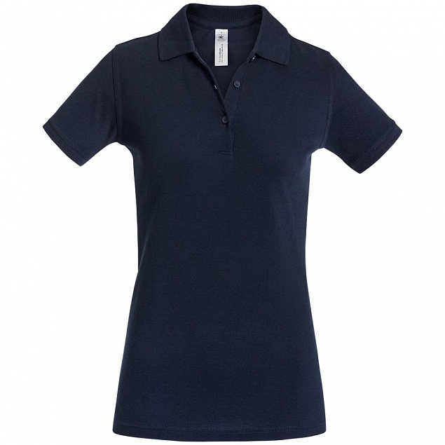 Рубашка поло женская Safran Timeless темно-синяя с логотипом  заказать по выгодной цене в кибермаркете AvroraStore