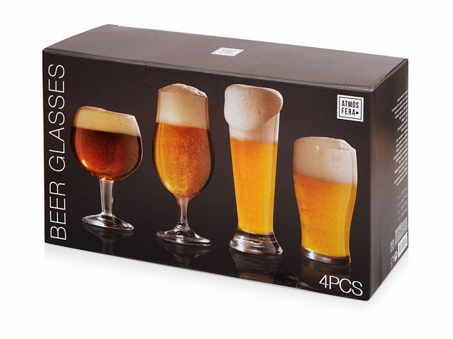 Набор бокалов для пива Artisan, 4 шт с логотипом  заказать по выгодной цене в кибермаркете AvroraStore