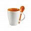 Чашка с ложкой с логотипом  заказать по выгодной цене в кибермаркете AvroraStore