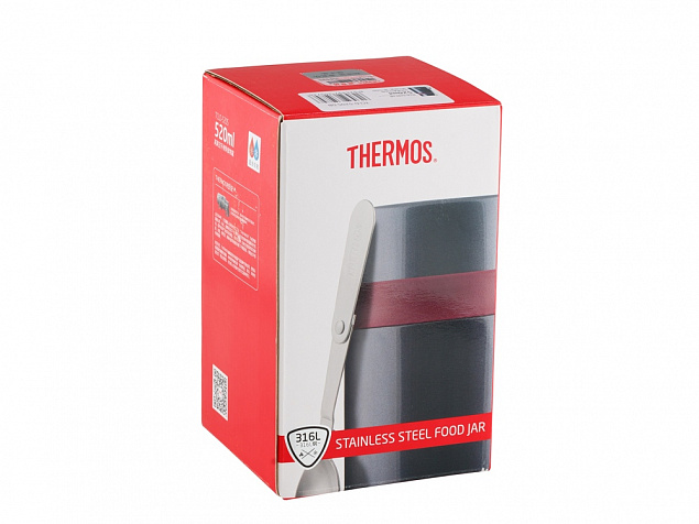 Термос для еды с ложкой Thermos TCLD-520S с логотипом  заказать по выгодной цене в кибермаркете AvroraStore