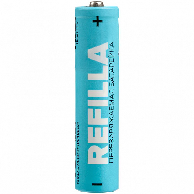 Набор перезаряжаемых батареек Refilla AAA, 450 мАч с логотипом  заказать по выгодной цене в кибермаркете AvroraStore