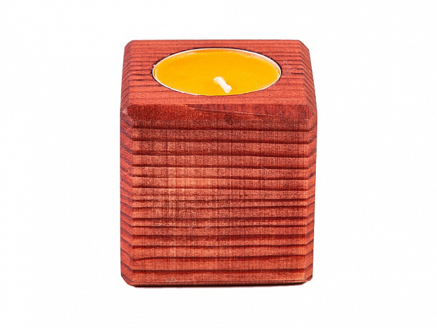 Свеча в декоративном подсвечнике Апельсин с логотипом  заказать по выгодной цене в кибермаркете AvroraStore
