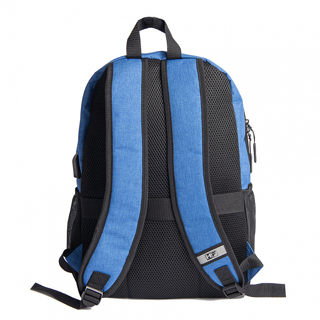 Рюкзак PULL, синий/чёрный, 45 x 28 x 11 см, 100% полиэстер 300D+600D с логотипом  заказать по выгодной цене в кибермаркете AvroraStore