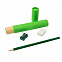 Письменный набор Tubey, карандаш, точилка и ластик, зеленый с логотипом  заказать по выгодной цене в кибермаркете AvroraStore
