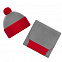 Шапка Snappy, светло-серая с красным с логотипом  заказать по выгодной цене в кибермаркете AvroraStore