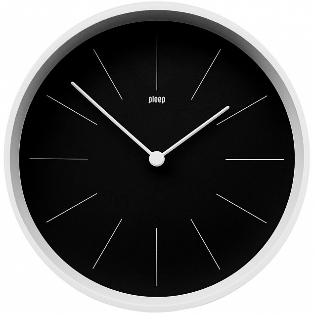 Часы настенные Neo, черные с белым с логотипом  заказать по выгодной цене в кибермаркете AvroraStore
