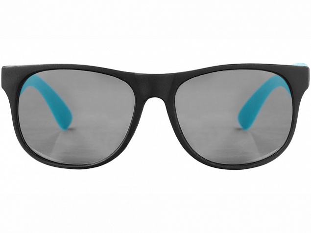 Очки солнцезащитные Retro, черный/морская волна с логотипом  заказать по выгодной цене в кибермаркете AvroraStore