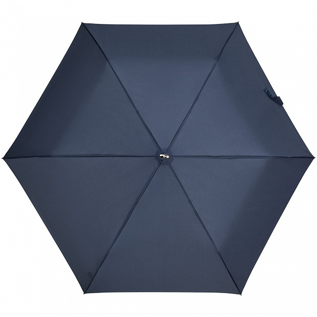 Зонт складной Rain Pro Flat, синий с логотипом  заказать по выгодной цене в кибермаркете AvroraStore