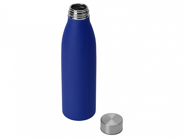 Стальная бутылка Rely, 800 мл, синий матовый с логотипом  заказать по выгодной цене в кибермаркете AvroraStore