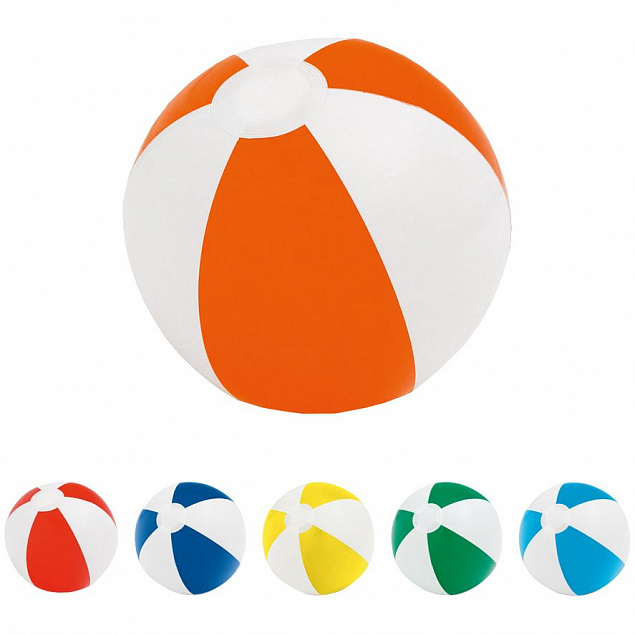 Надувной пляжный мяч Cruise, синий с белым с логотипом  заказать по выгодной цене в кибермаркете AvroraStore
