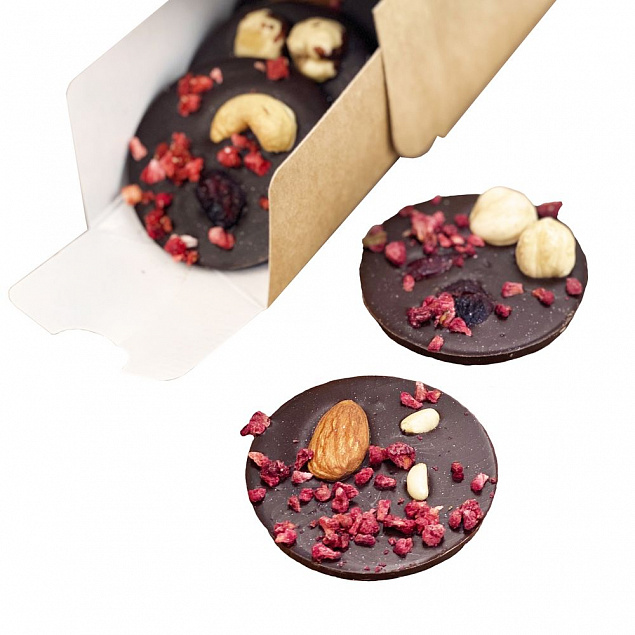 Шоколадные конфеты Mendiants, темный шоколад с логотипом  заказать по выгодной цене в кибермаркете AvroraStore
