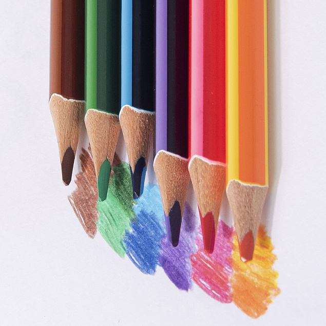 Набор цветных карандашей двухцветных MERIDIAN, 6шт./12 цветов с логотипом  заказать по выгодной цене в кибермаркете AvroraStore