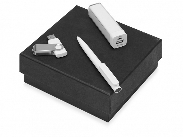 Подарочный набор On-the-go с флешкой, ручкой и зарядным устройством с логотипом  заказать по выгодной цене в кибермаркете AvroraStore