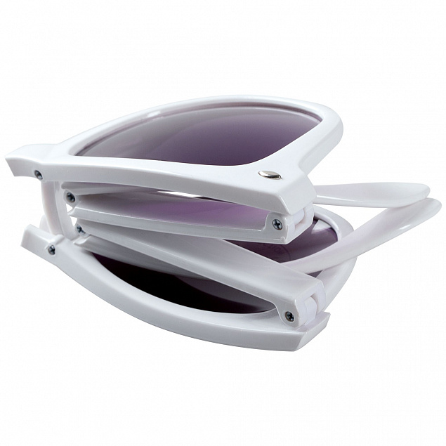 Очки солнцезащитные складные Stifel, белые с логотипом  заказать по выгодной цене в кибермаркете AvroraStore