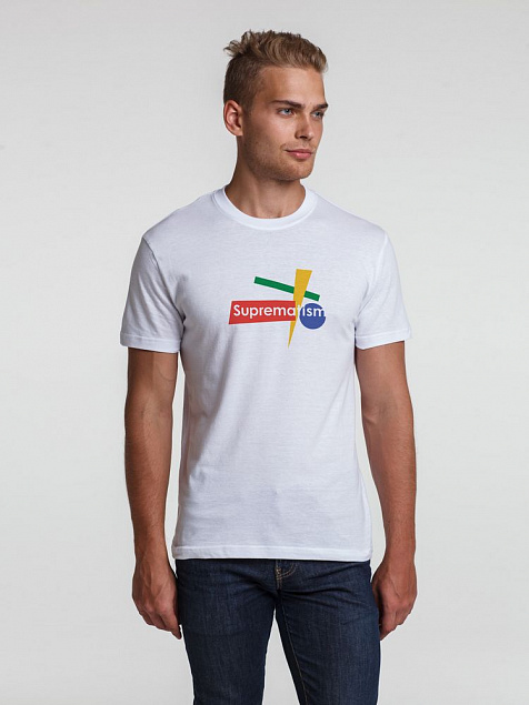 Футболка Suprematism, белая с логотипом  заказать по выгодной цене в кибермаркете AvroraStore