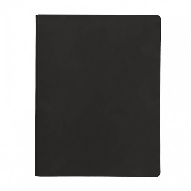 Бизнес-блокнот "Biggy", B5 формат, черный, серый форзац, мягкая обложка, в клетку с логотипом  заказать по выгодной цене в кибермаркете AvroraStore