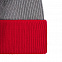 Шапка Snappy, светло-серая с красным с логотипом  заказать по выгодной цене в кибермаркете AvroraStore