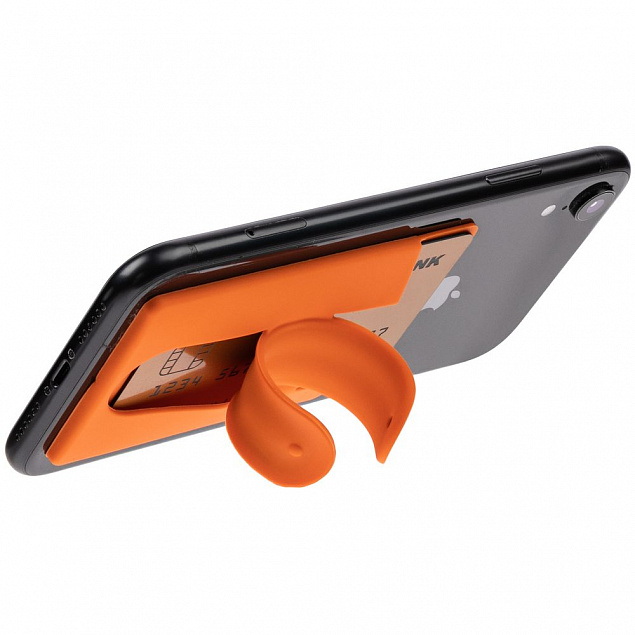 Чехол для карты на телефон Carver, оранжевый с логотипом  заказать по выгодной цене в кибермаркете AvroraStore