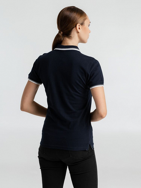 Рубашка поло женская Practice Women 270, голубая с белым с логотипом  заказать по выгодной цене в кибермаркете AvroraStore