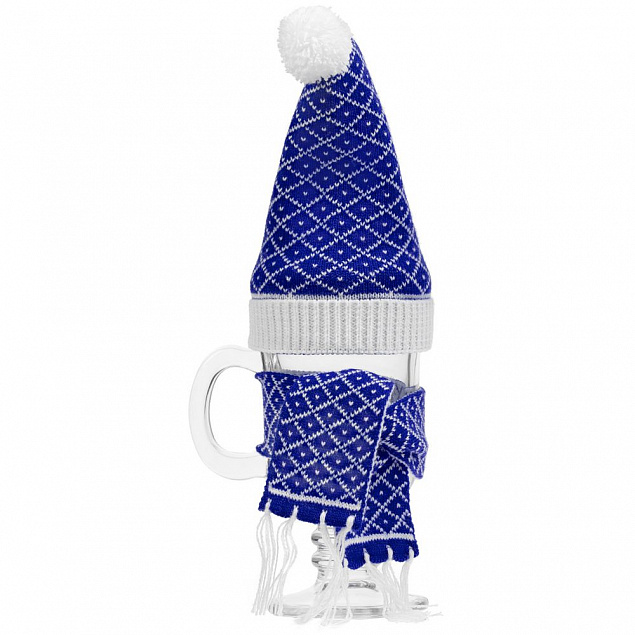 Вязаная шапочка Dress Cup, синяя с логотипом  заказать по выгодной цене в кибермаркете AvroraStore