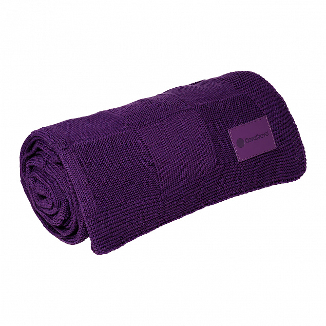 Плед Cella вязаный, фиолетовый (без подарочной коробки) с логотипом  заказать по выгодной цене в кибермаркете AvroraStore