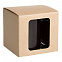 Коробка для кружки Window, крафт с логотипом  заказать по выгодной цене в кибермаркете AvroraStore