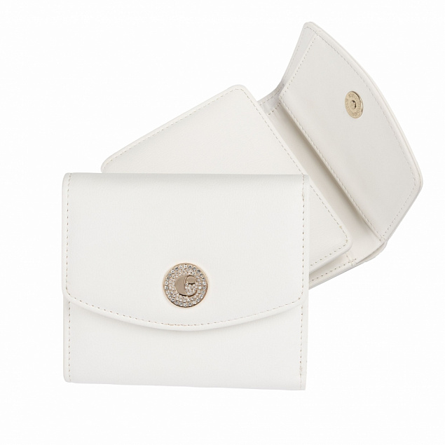 Женский кошелек Harlow ,белый с логотипом  заказать по выгодной цене в кибермаркете AvroraStore