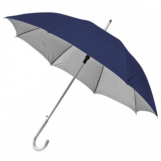 Зонт-трость SILVER, пластиковая ручка, полуавтомат с логотипом  заказать по выгодной цене в кибермаркете AvroraStore