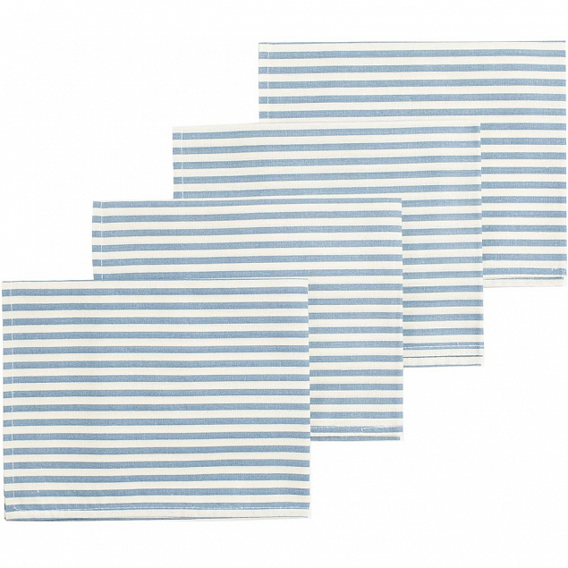 Набор салфеток «Морской пикник», бело-голубой с логотипом  заказать по выгодной цене в кибермаркете AvroraStore