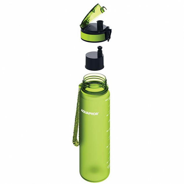 Бутылка с фильтром «Аквафор Сити», зеленое яблоко с логотипом  заказать по выгодной цене в кибермаркете AvroraStore