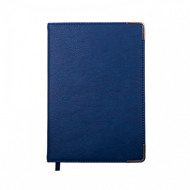 Ежедневник недатированный Kennedy, А5,  темно-синий, белый блок, серебряный срез с логотипом  заказать по выгодной цене в кибермаркете AvroraStore