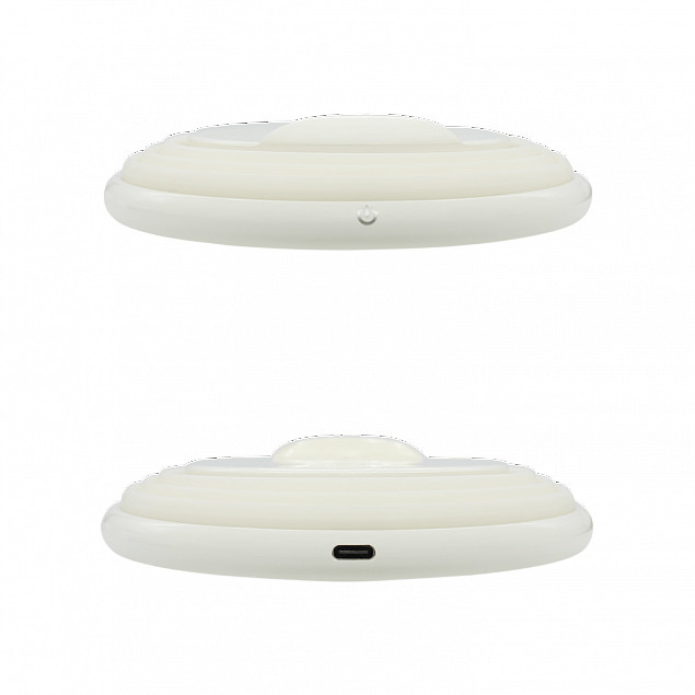 Беспроводное зарядное устройство Atomic с LED подсветкой (белый) с логотипом  заказать по выгодной цене в кибермаркете AvroraStore