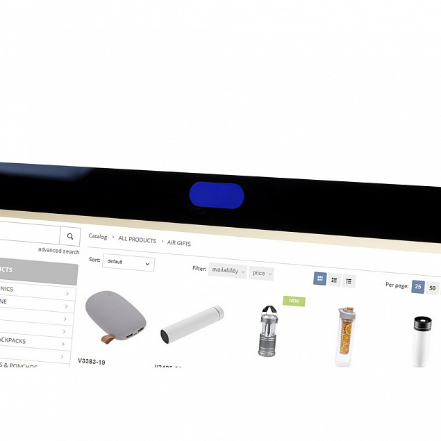 Блокиратор веб-камеры,черный с логотипом  заказать по выгодной цене в кибермаркете AvroraStore
