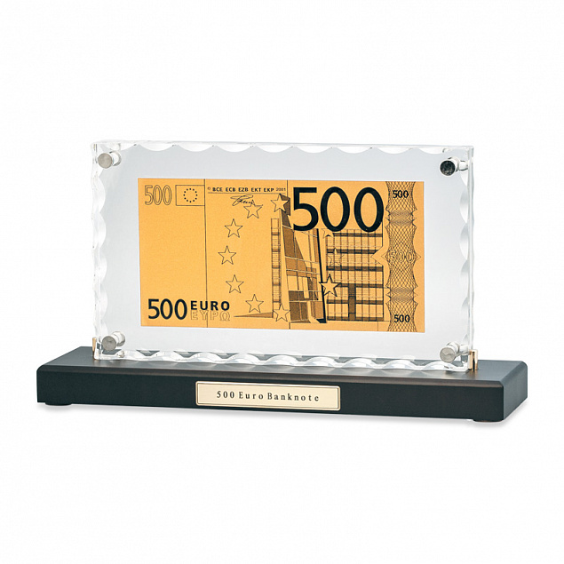 "Банкнота 500 Euro"в стекле с логотипом  заказать по выгодной цене в кибермаркете AvroraStore
