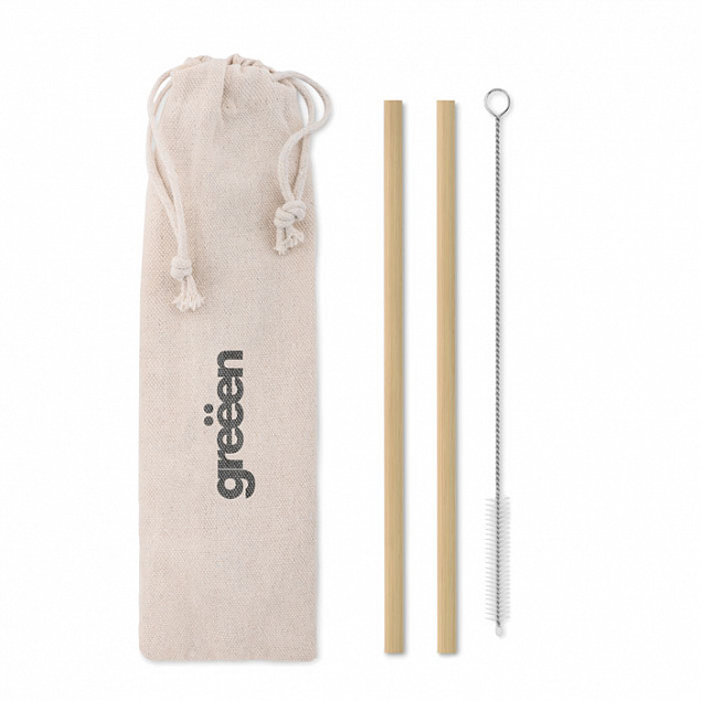 Бамбуковые палочки и щеточка в с логотипом  заказать по выгодной цене в кибермаркете AvroraStore