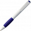 Ручка шариковая Grip, белая с синим с логотипом  заказать по выгодной цене в кибермаркете AvroraStore