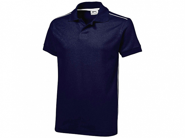 Рубашка поло Backhand мужская, темно-синий/белый с логотипом  заказать по выгодной цене в кибермаркете AvroraStore