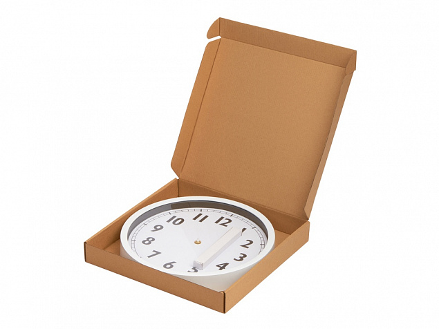 Пластиковые настенные часы «White Mile» с логотипом  заказать по выгодной цене в кибермаркете AvroraStore