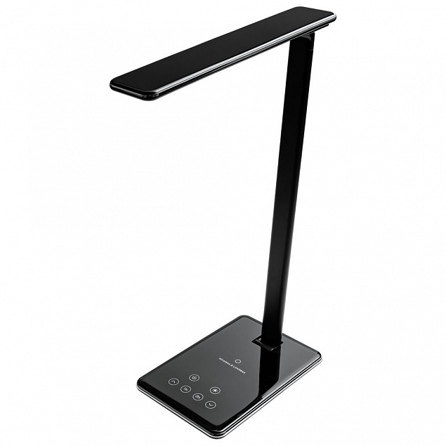 Настольная лампа с беспроводной зарядкой Power Spot, черная с логотипом  заказать по выгодной цене в кибермаркете AvroraStore