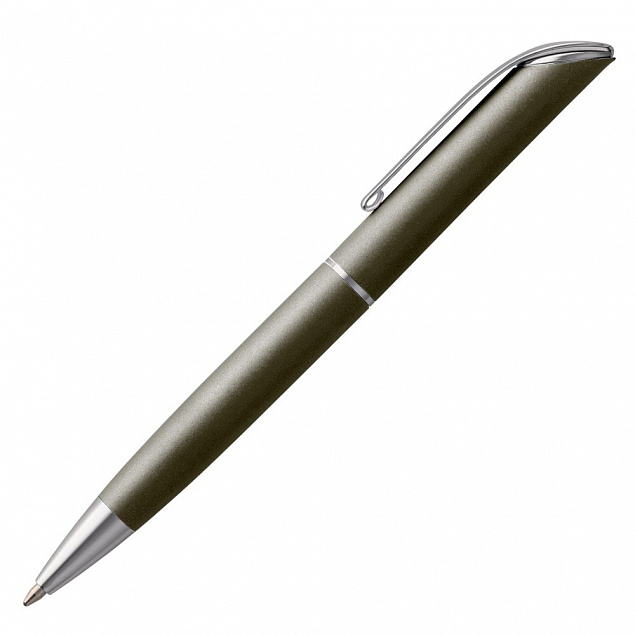 Ручка шариковая Glide, темно-серая с логотипом  заказать по выгодной цене в кибермаркете AvroraStore