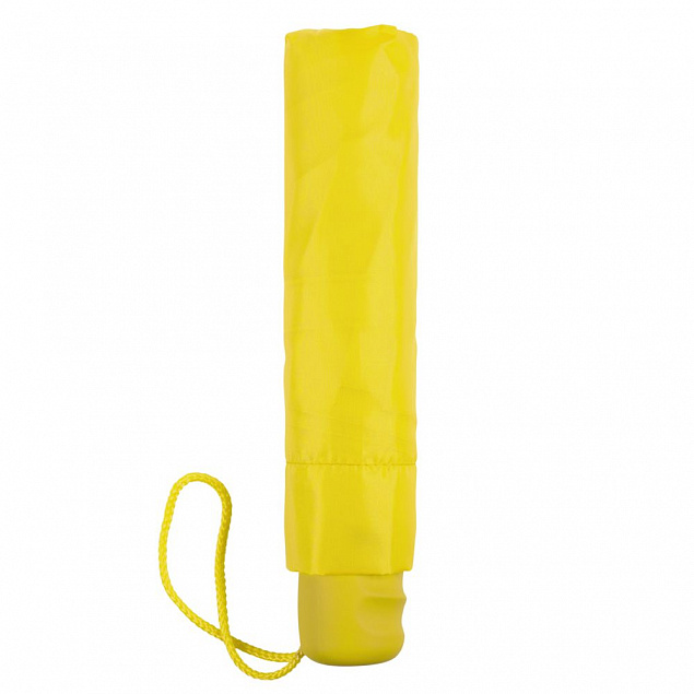 Зонт складной Basic, желтый с логотипом  заказать по выгодной цене в кибермаркете AvroraStore