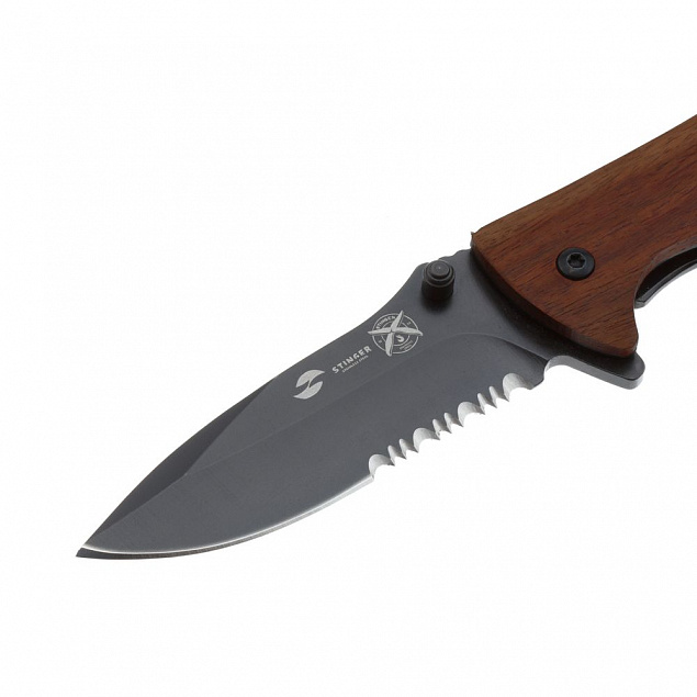 Складной нож Stinger 632SW, сандаловое дерево с логотипом  заказать по выгодной цене в кибермаркете AvroraStore