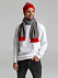 Шарф Snappy, светло-серый с красным с логотипом  заказать по выгодной цене в кибермаркете AvroraStore