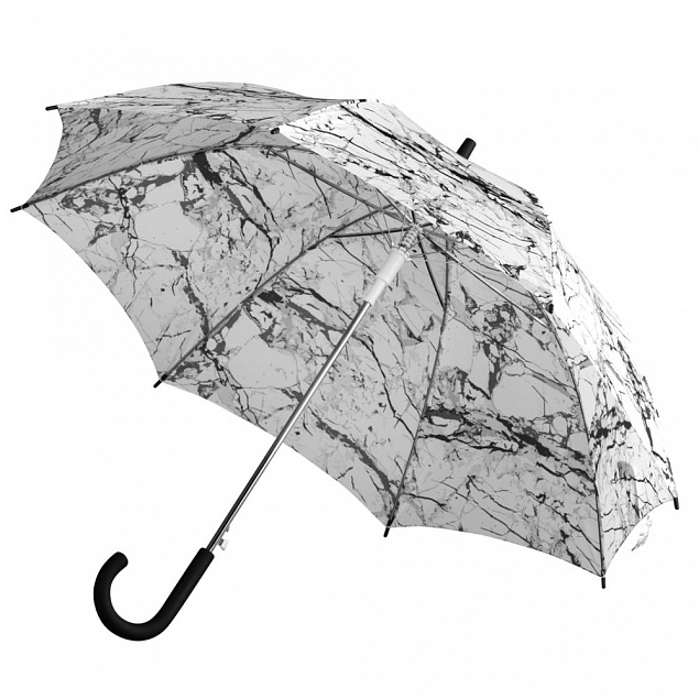 Зонт-трость Marble с логотипом  заказать по выгодной цене в кибермаркете AvroraStore