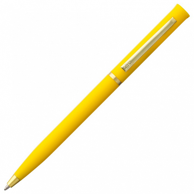 Ручка шариковая Euro Gold, желтая с логотипом  заказать по выгодной цене в кибермаркете AvroraStore