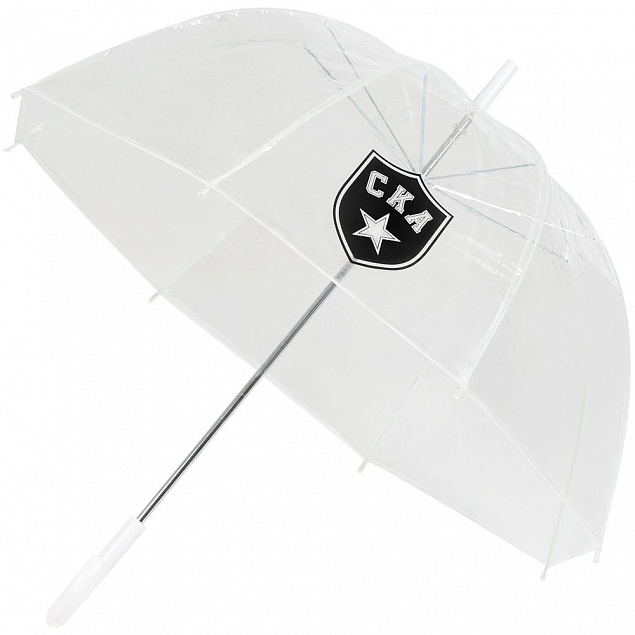 Прозрачный зонт-трость «СКА» с логотипом  заказать по выгодной цене в кибермаркете AvroraStore