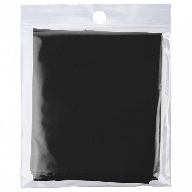 Дождевик-плащ CloudTime, черный с логотипом  заказать по выгодной цене в кибермаркете AvroraStore