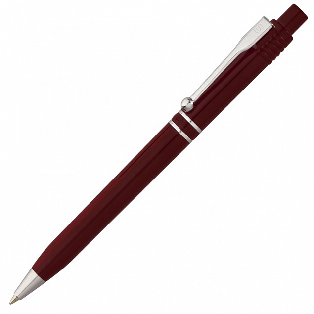 Ручка шариковая Raja Chrome, бордовая с логотипом  заказать по выгодной цене в кибермаркете AvroraStore